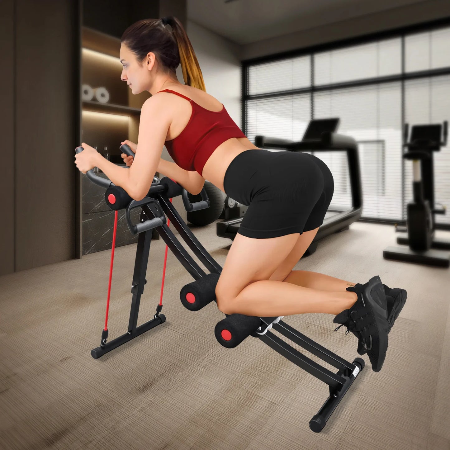 GIKPAL Foldable Ab Machine for Home Gym Core Trainer LCD