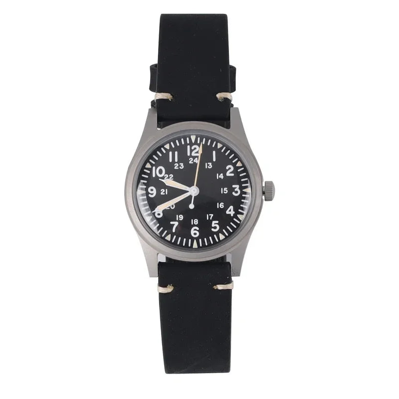 RDUNAE G10 34.5mm Retro Military Watch 316L Stainless Steel K1 Mineral Glass Luminous Personality Sports Quartz Men Pilot Watch