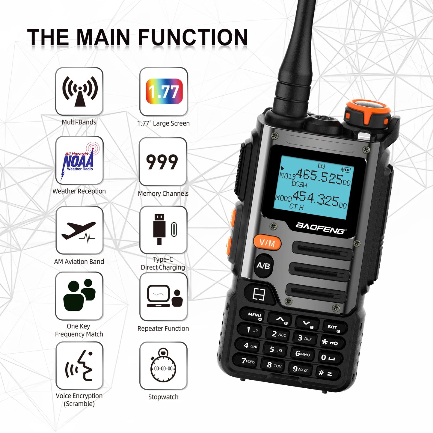 Baofeng UV K68 Walkie Talkie UHF VHF Two Way Radio Pro
