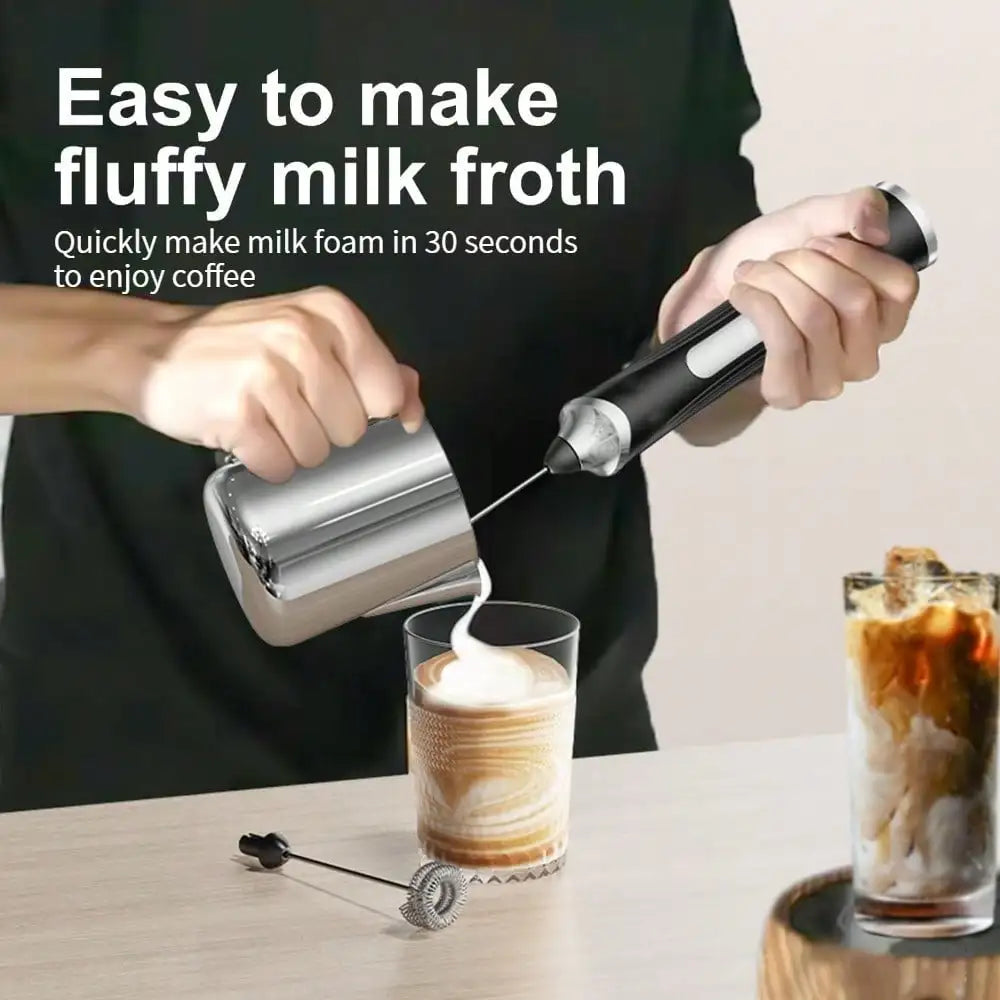 Milk Frother Rechargeable Electric Handheld Drink Mixer