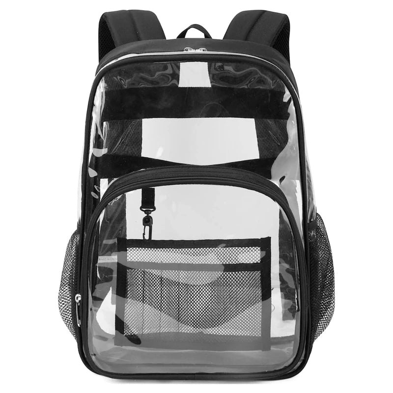 Transparent PVC Backpack Clear School Bag Unisex Large