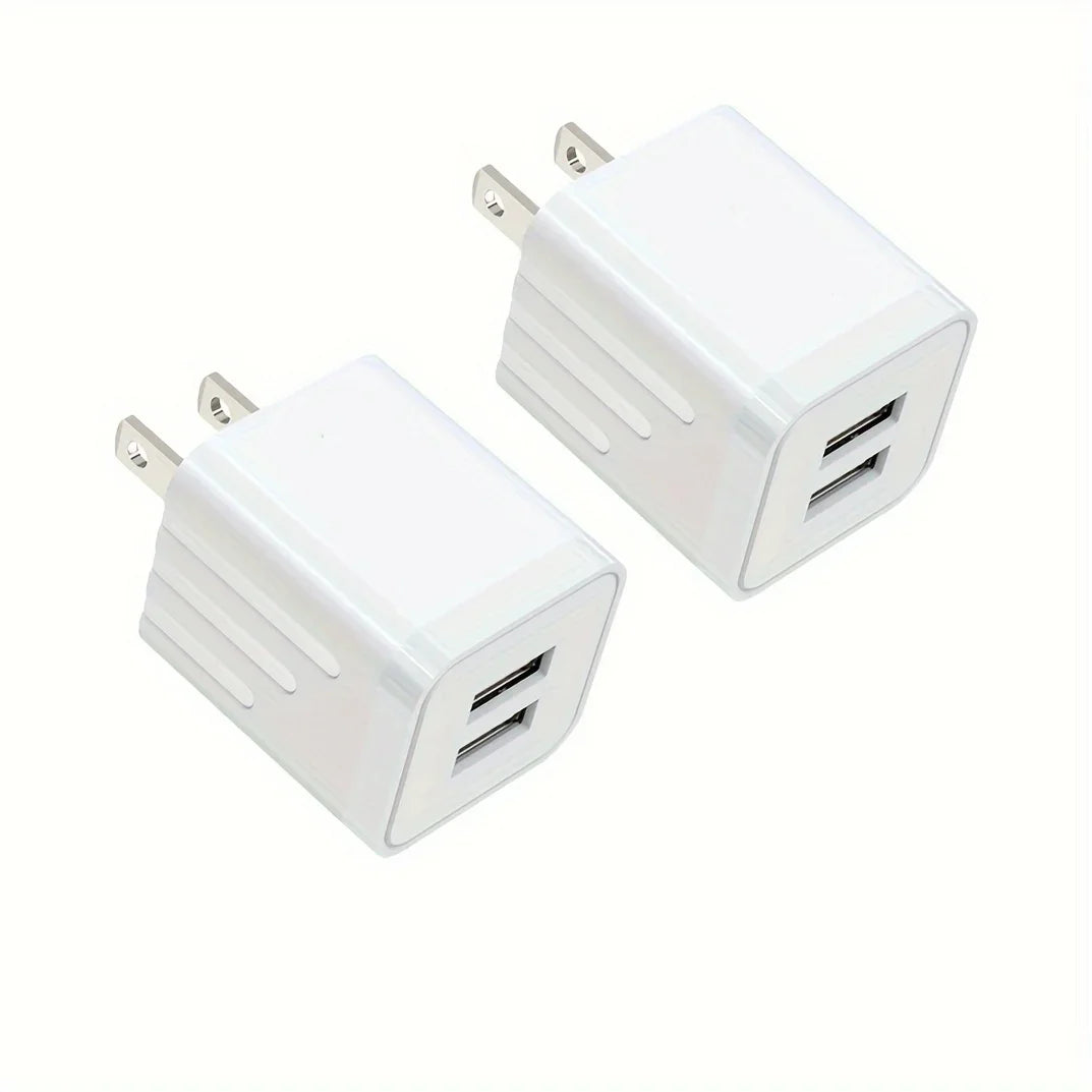 2.1A Dual Port USB Plug Power Adapter Charger Block Cube