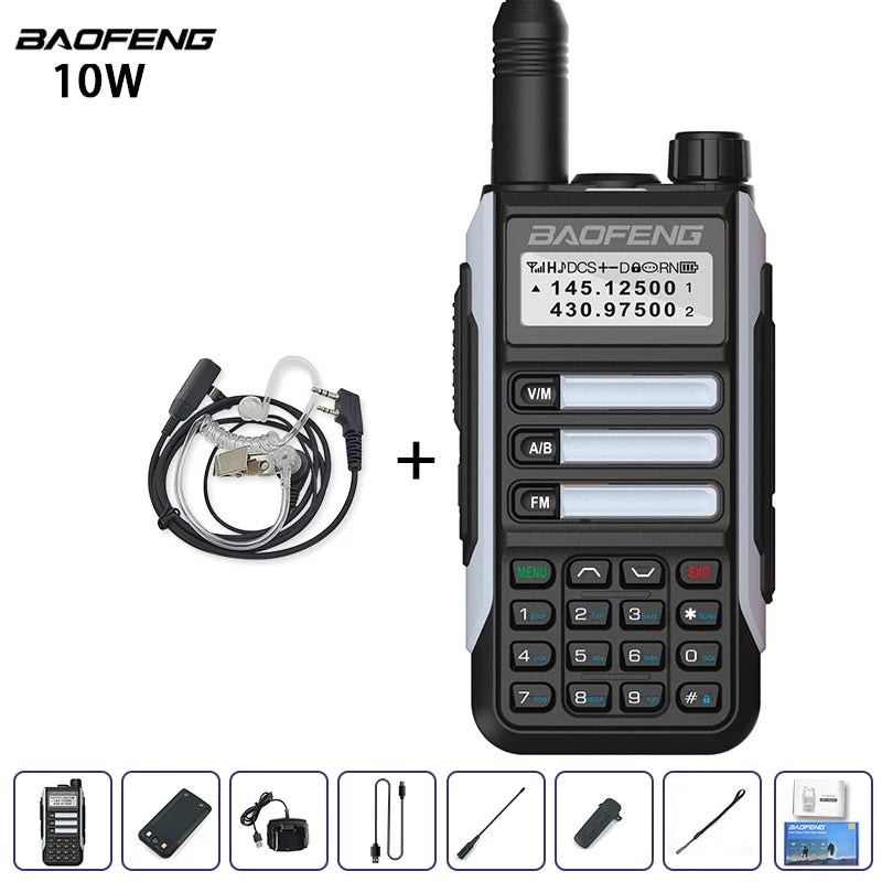 Baofeng UV-16 IP68 Waterproof Walkie Talkie Dual Band High Power Radio Long Range VHF UHF Two Way Radio with Scanner