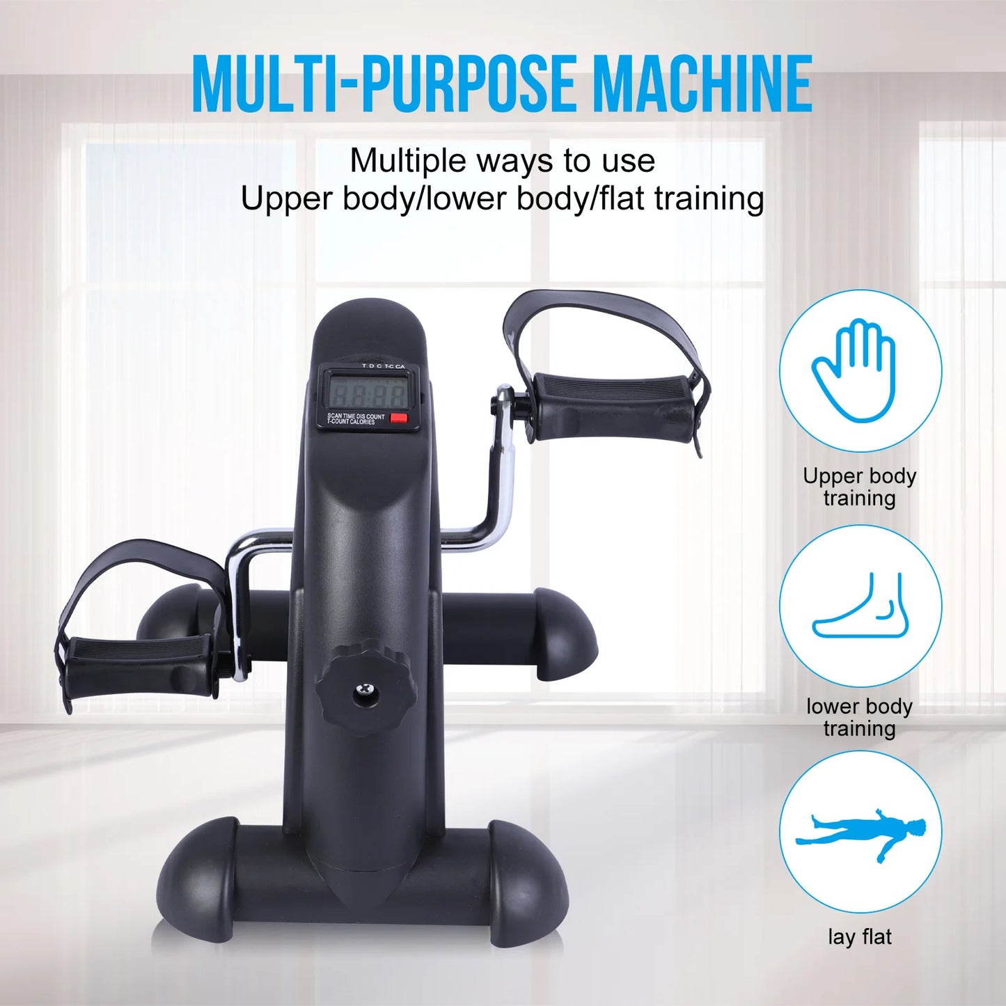 Multi-Function Stepper Exercise Bike LCD Screen Portable Foot Pedal Exerciser