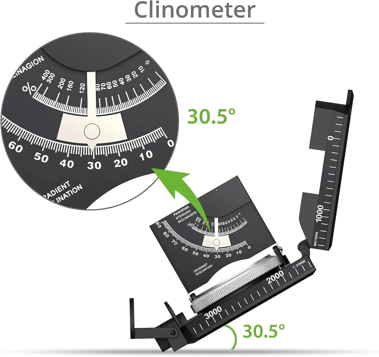 Proster Waterproof Compass With Fluorescent Dial Clinometer