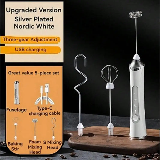 Milk Frother Rechargeable Electric Handheld Drink Mixer