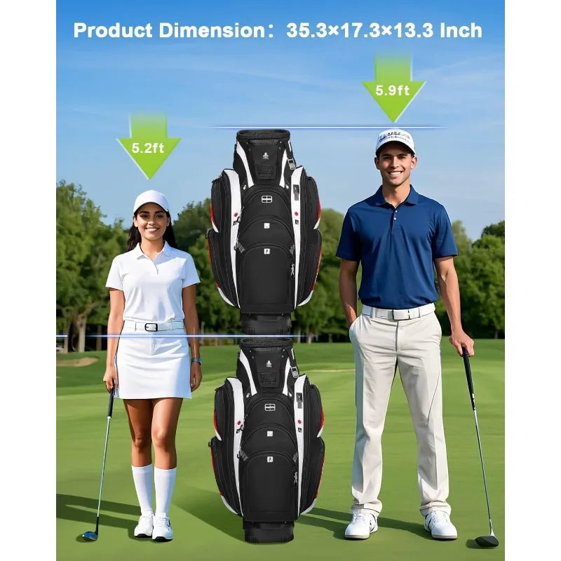 YTYINCN Vancropak Golf Cart Bag 15 Way Divider USB Port