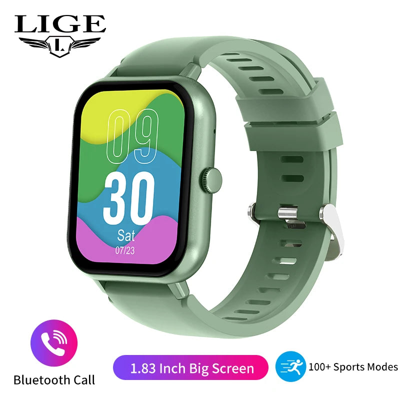 LIGE Waterproof Smart Watch Bluetooth Call For Women Men