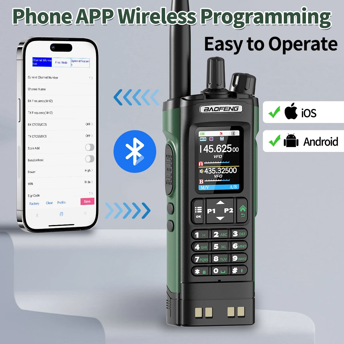 Baofeng UV-32 Multi Band GPS Bluetooth Walkie Talkie