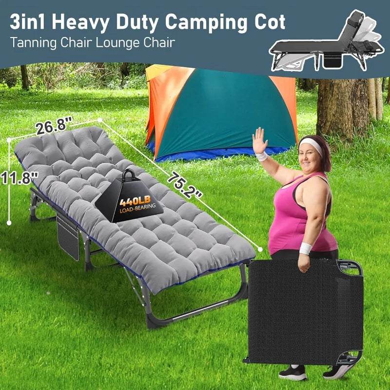ABORON Foldable Camping Cots for Adults, Heavy Duty Cot