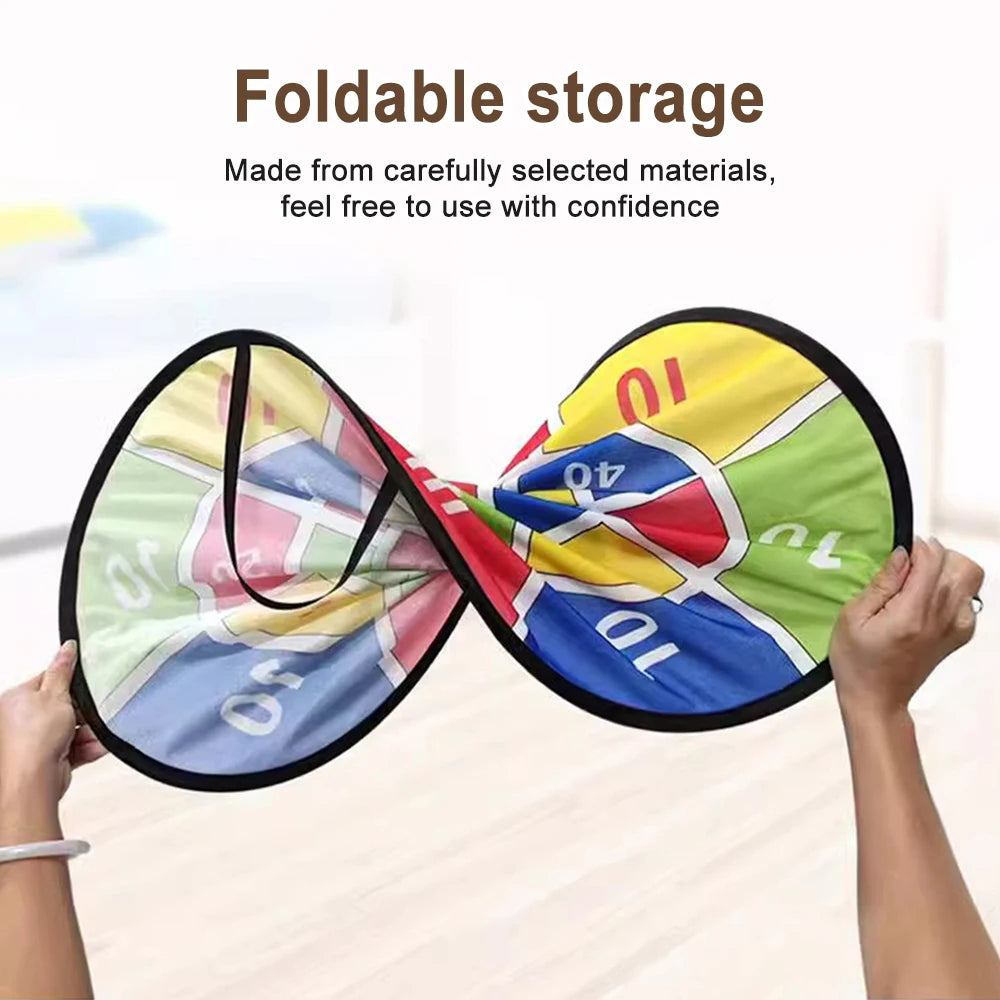 Children Folding Darts Board Game with Sticky Balls Set