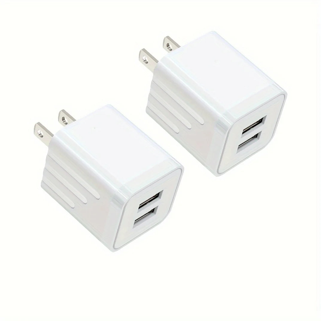 2.1A Dual Port USB Plug Power Adapter Charger Block Cube