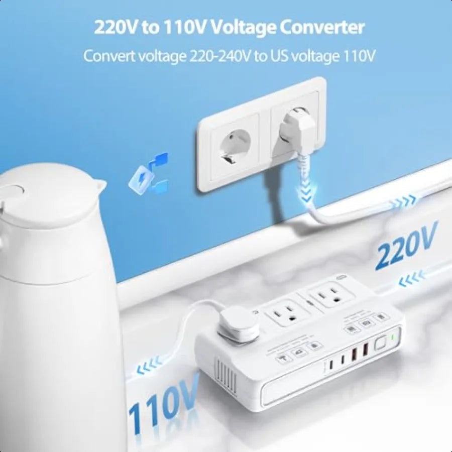 ANTPO Travel Voltage Converter with USB Charging Ports