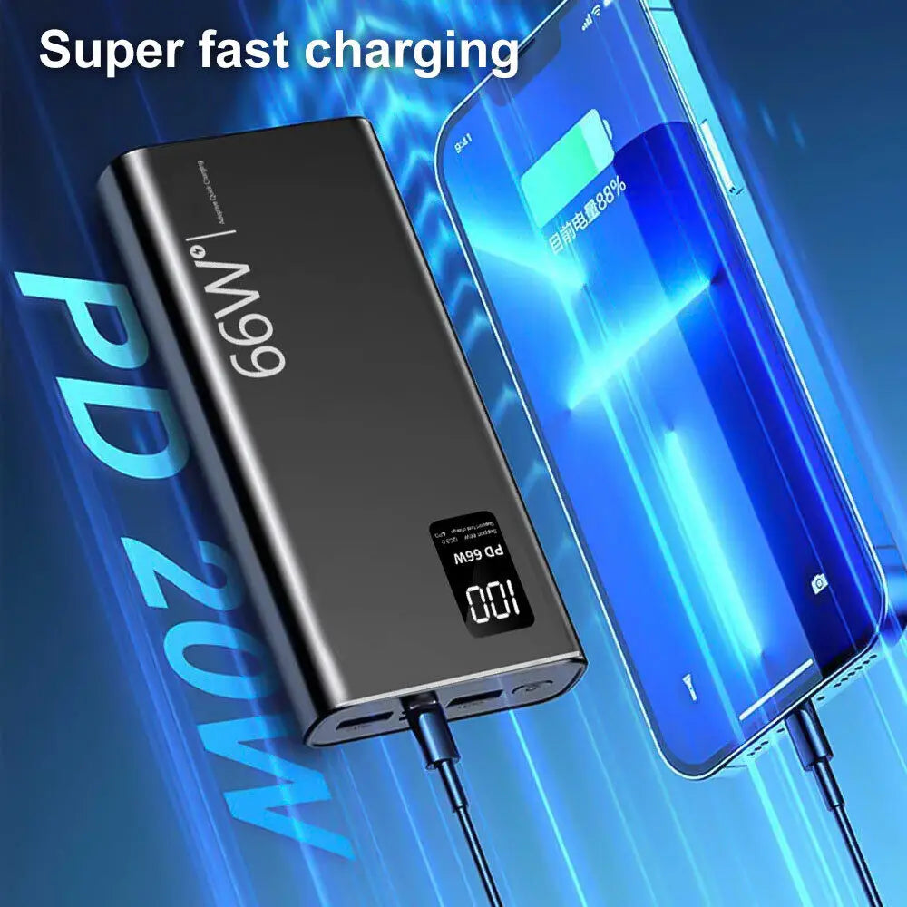 66W 20000mAh Fast Charger Power Bank USB Two Way Charge