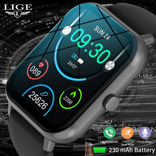 LIGE Waterproof Smart Watch Bluetooth Call For Women Men