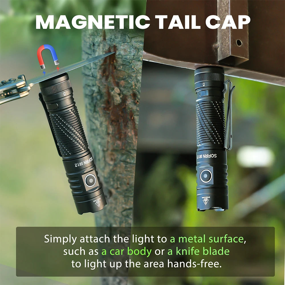Sofirn SR12 EDC Flashlight 1450LM USB C Torch IP68 Waterproof