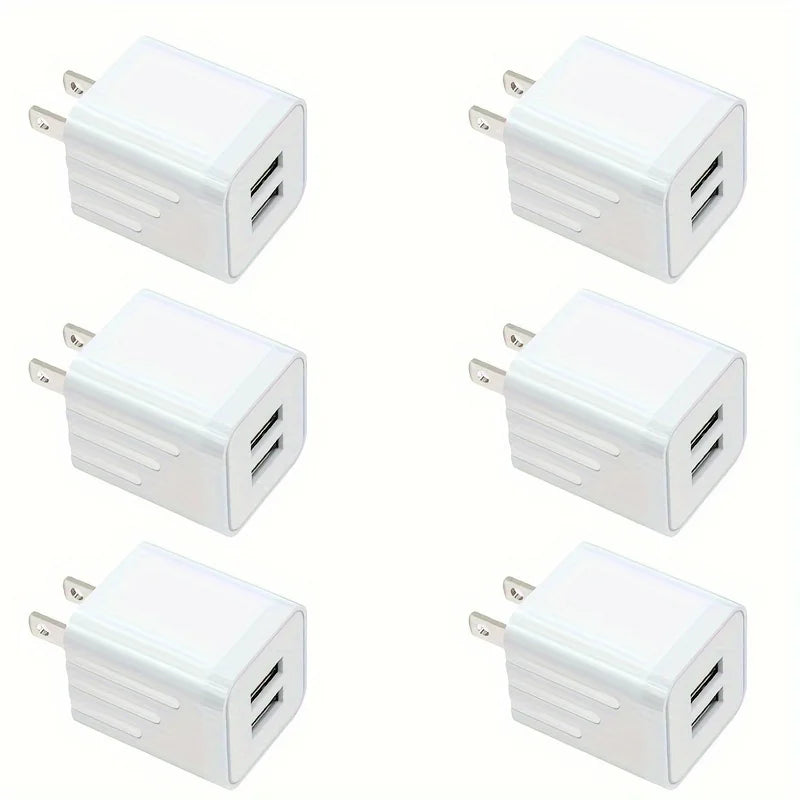 2.1A Dual Port USB Plug Power Adapter Charger Block Cube