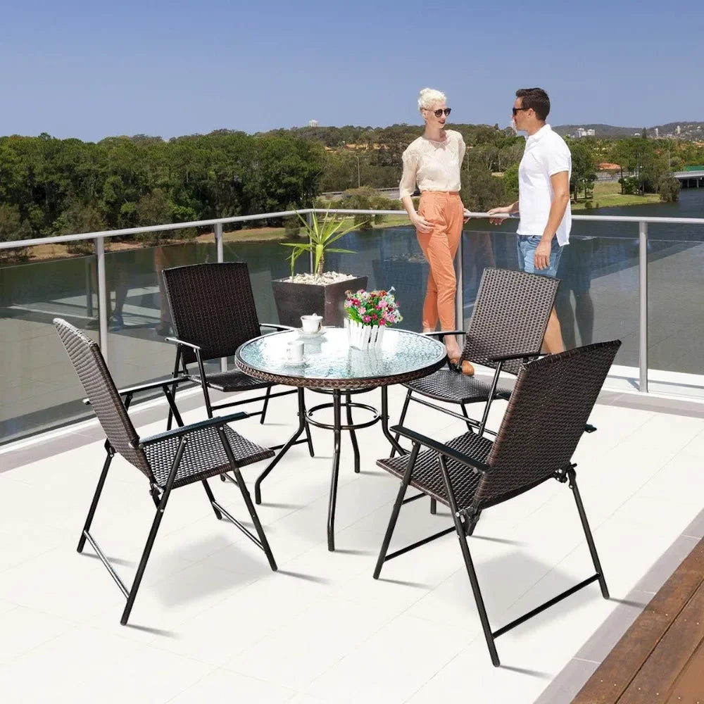 Portable Wicker Patio Chair Set for Outdoor Relaxation