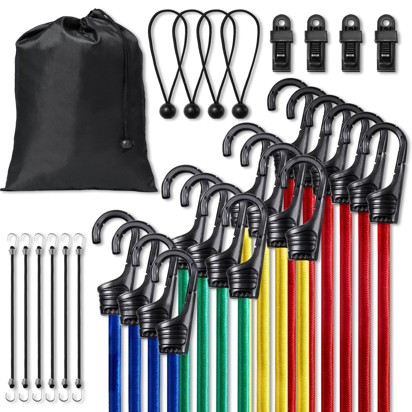 SucceBuy Bungee Cords 32 Pcs Heavy Straps for Camping