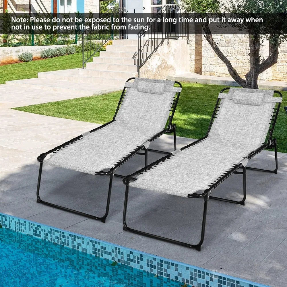 Portable Folding Lounge Chair Set for Outdoor Relaxation
