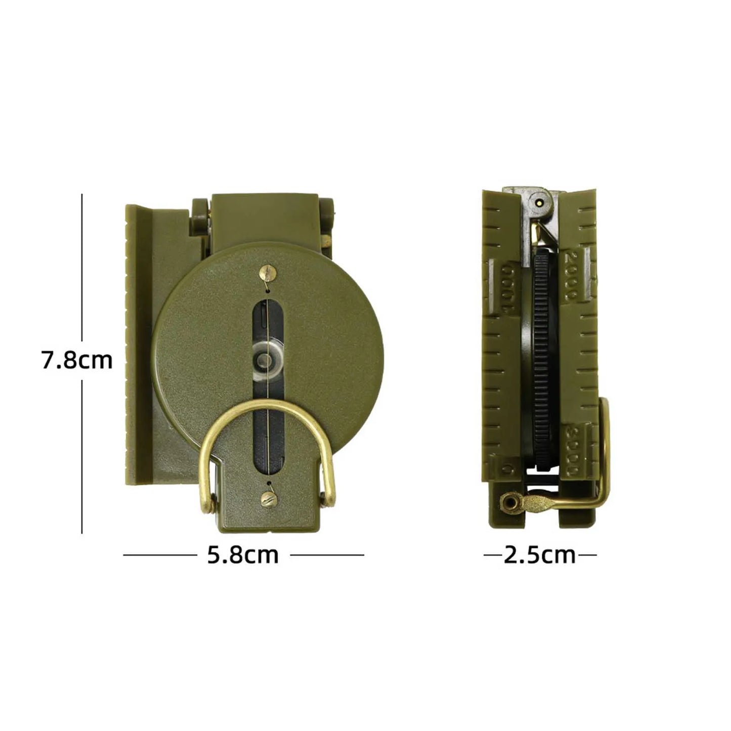Carrying Portable Phosphorescent Lensatic Compass for Hiking and Navigation
