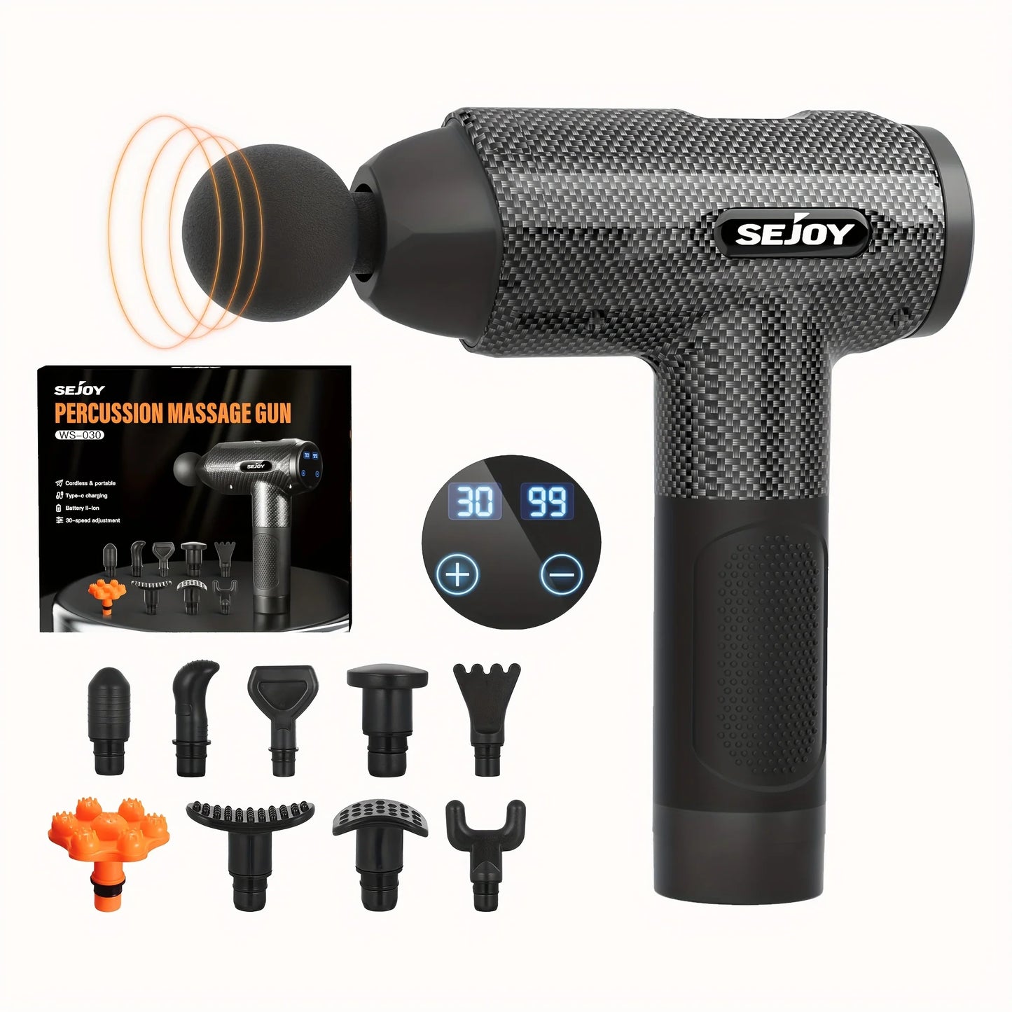 Sejoy 30 Speeds Massage Gun Percussion Massager Deep Tissue