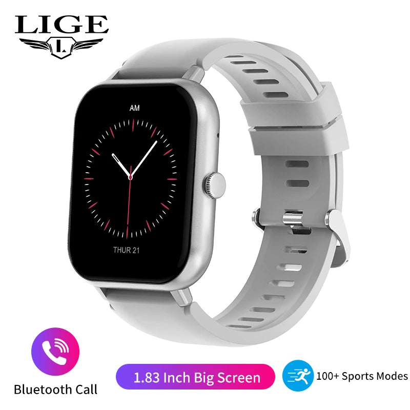LIGE Waterproof Smart Watch Bluetooth Call For Women Men