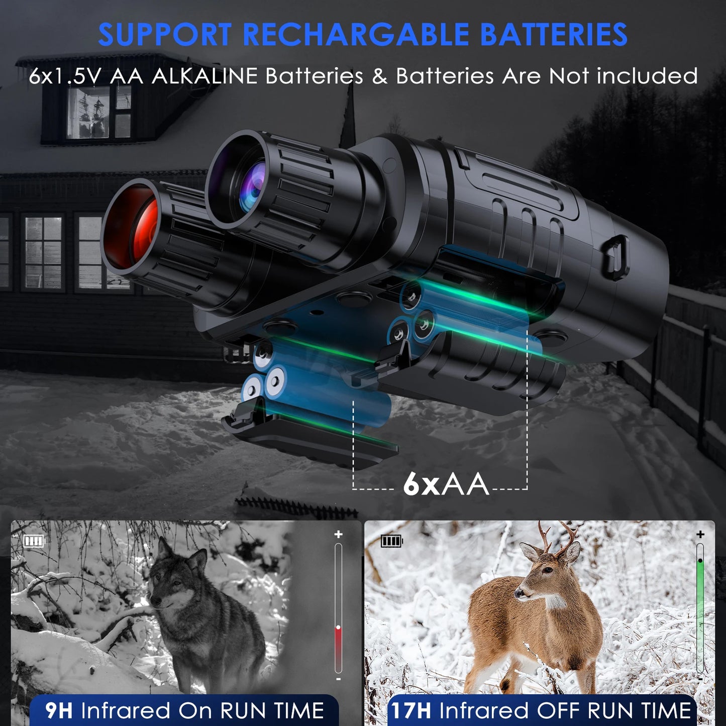 Night Vision Binoculars 4X Digital Zoom 300 Meters Goggles