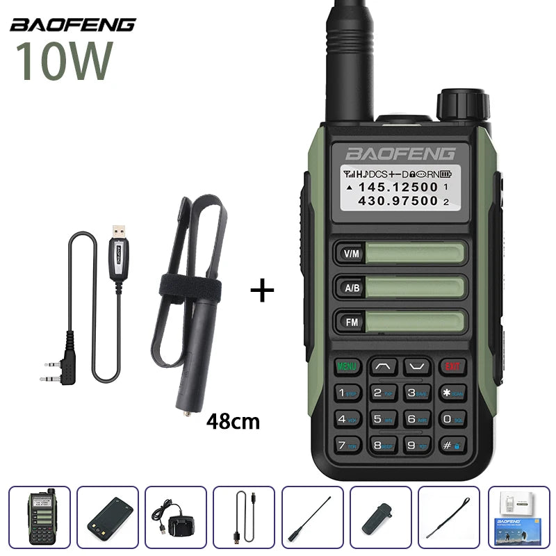 Baofeng UV-16 IP68 Waterproof Walkie Talkie Dual Band High Power Radio Long Range VHF UHF Two Way Radio with Scanner