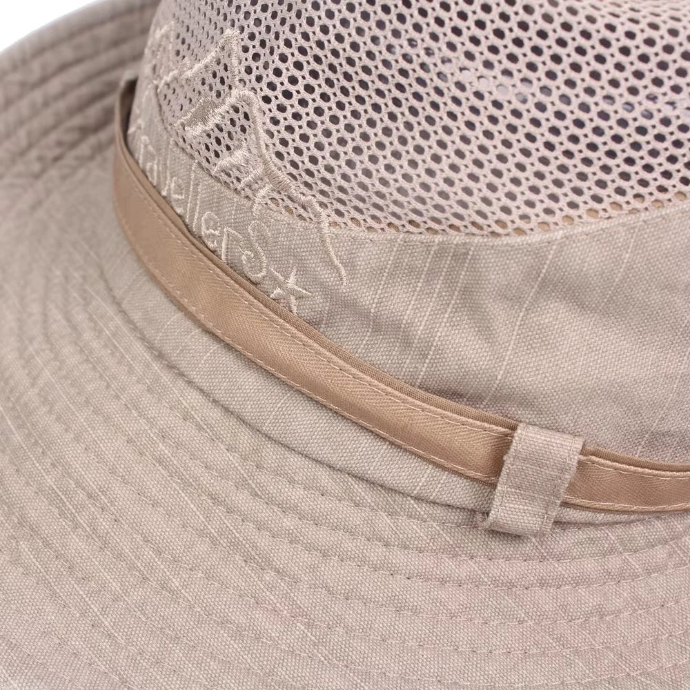 Outdoor Breathable Cotton Bucket Hat For Men Sun Protection