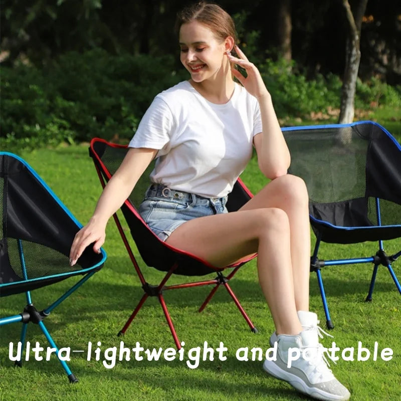 LISM Portable Aluminum Folding Chair With Side Pockets