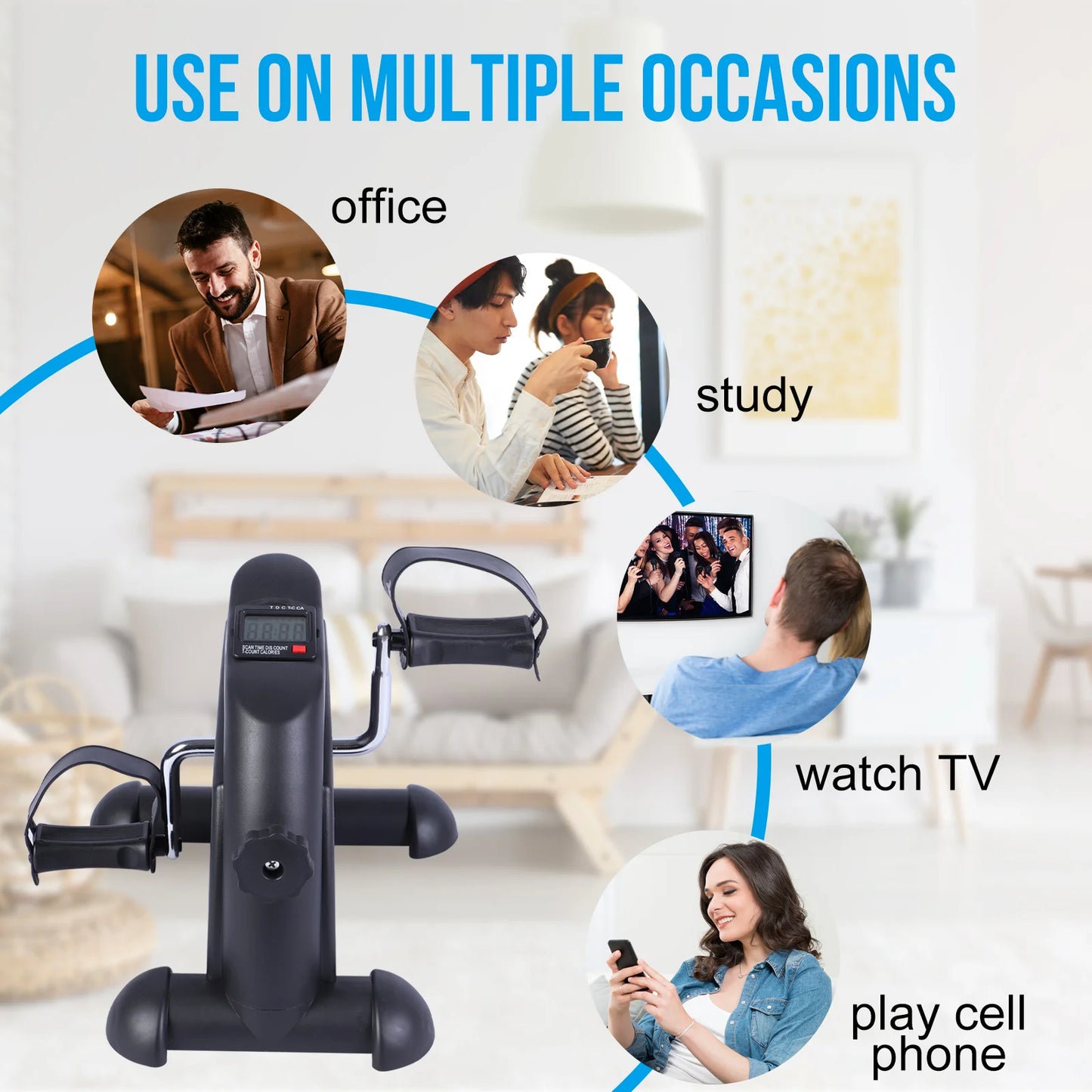 Multi-Function Stepper Exercise Bike LCD Screen Portable Foot Pedal Exerciser