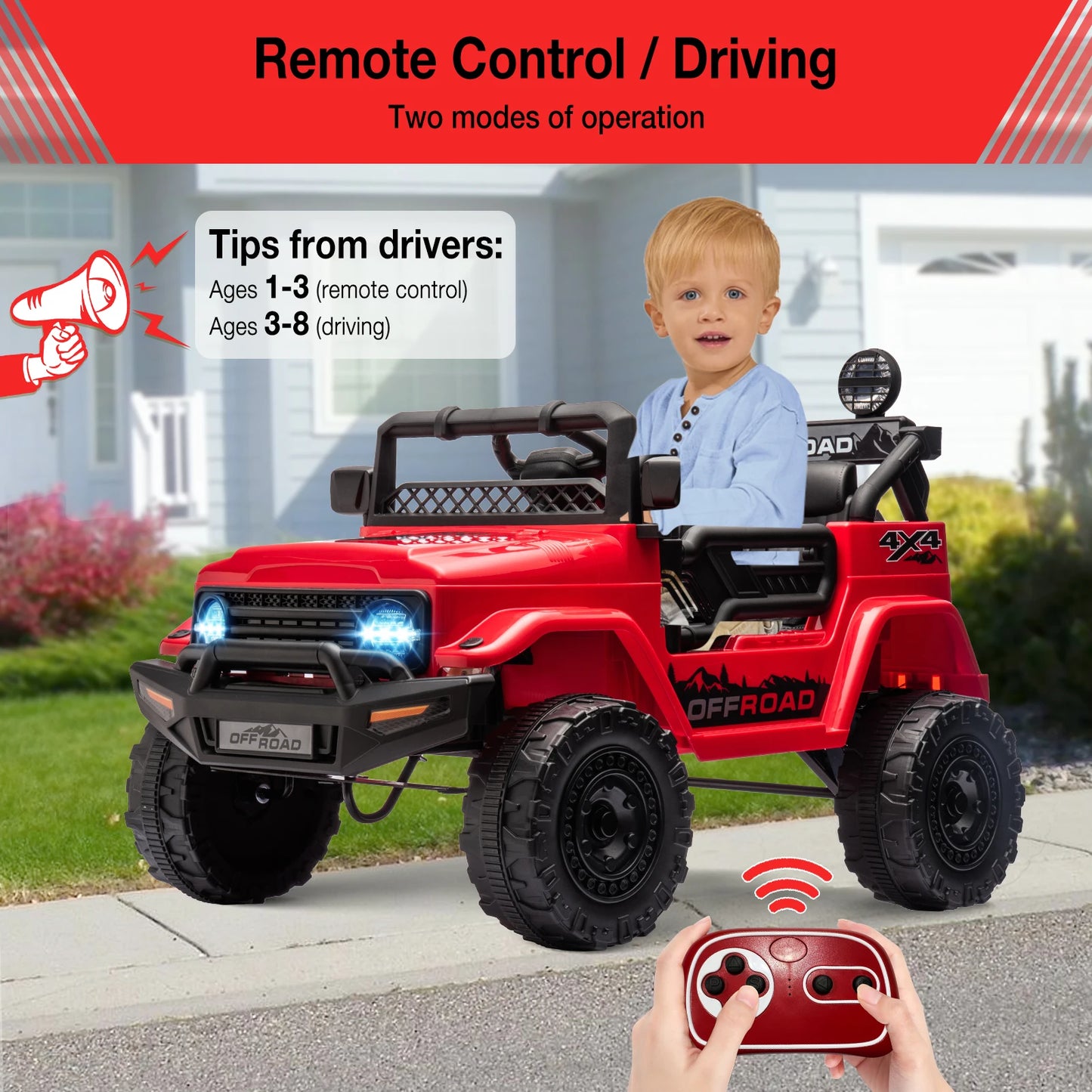 Electronic 12V Kids Ride On Truck With Remote Control