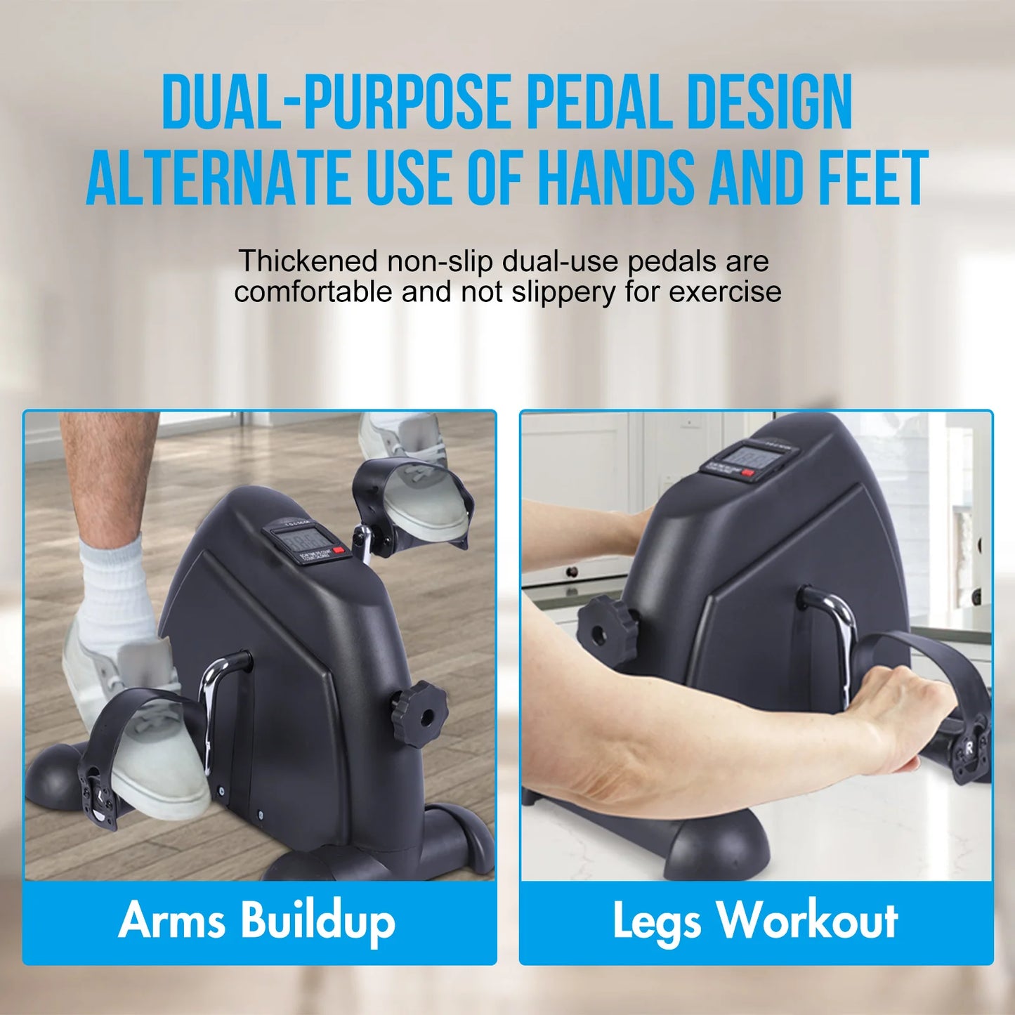 Multi-Function Stepper Exercise Bike LCD Screen Portable Foot Pedal Exerciser