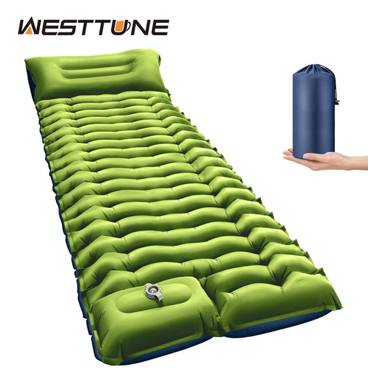 WESTTUNE Inflatable Air Mattress Camping Pad Ultralight Foot Pump