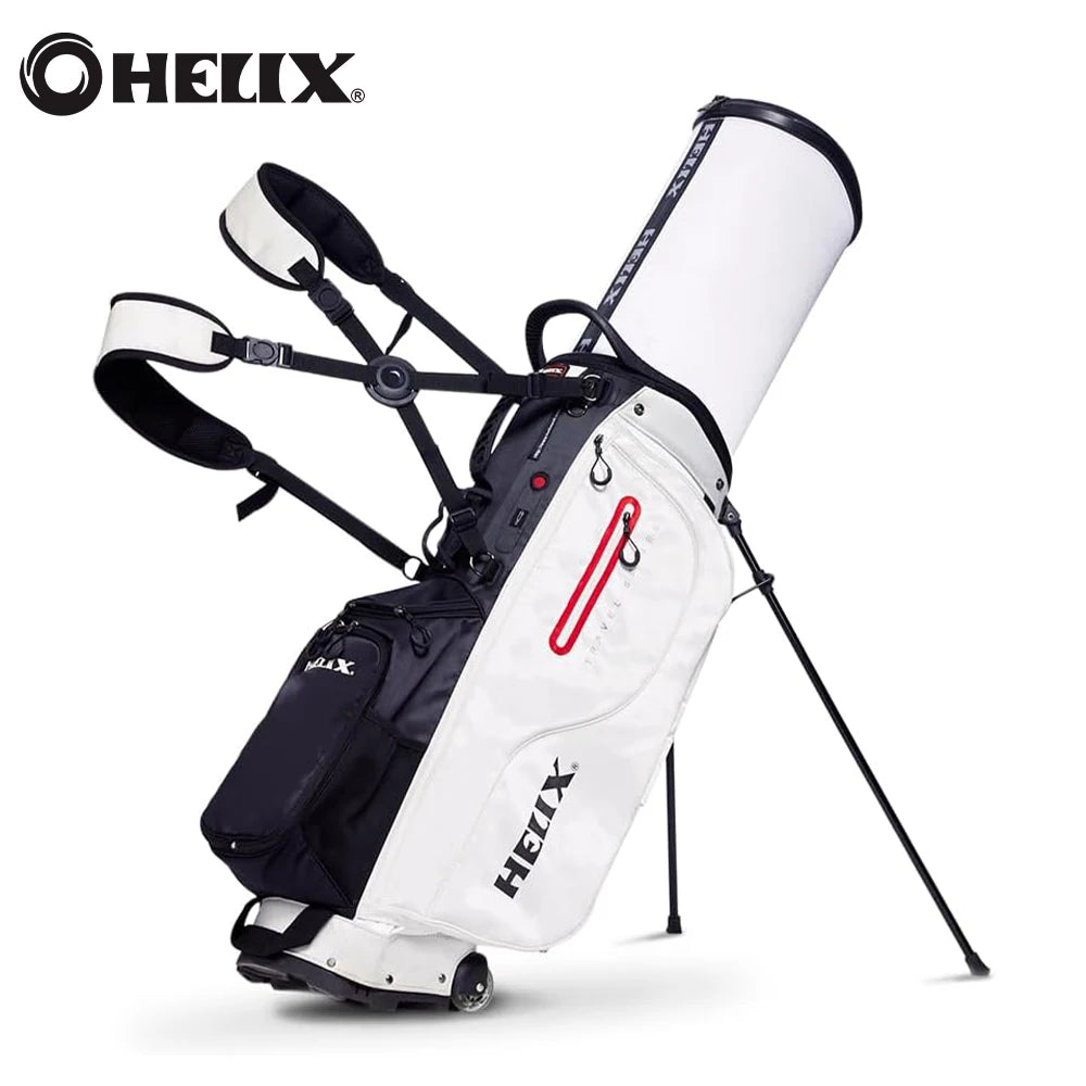 Helix Golf Stand Bag With Retractable Top Cover And Wheels