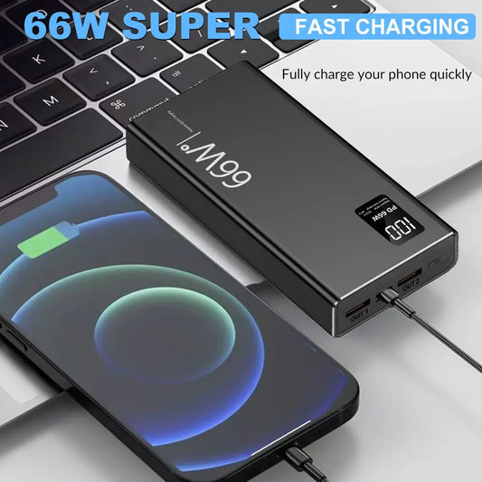 66W 20000mAh Fast Charger Power Bank USB Two Way Charge