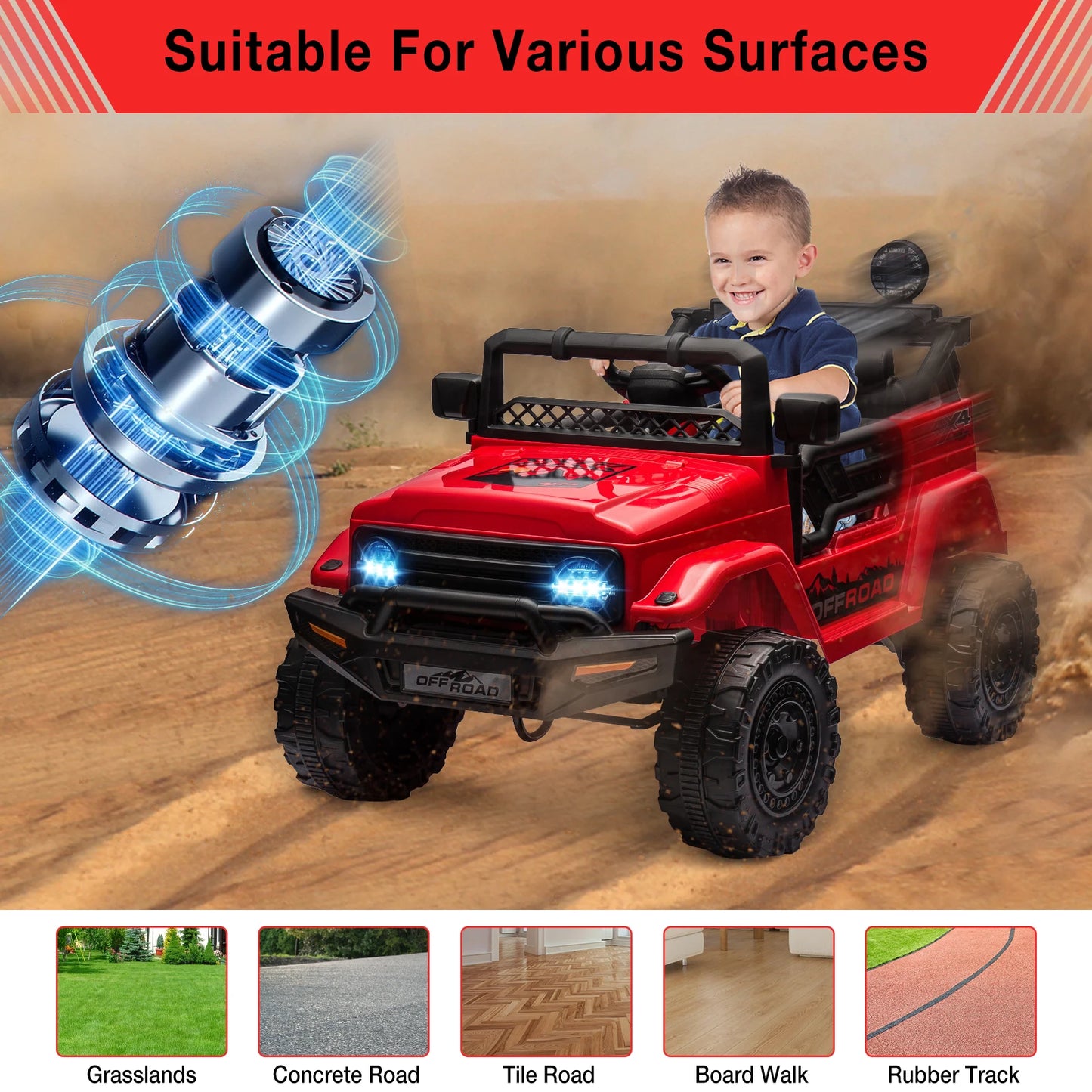 Electronic 12V Kids Ride On Truck With Remote Control