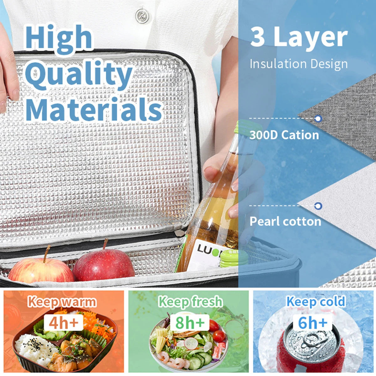 Insulated Oxford Shopping/Lunch Bags With Shoulder Strap Portable