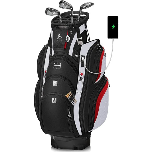 YTYINCN Vancropak Golf Cart Bag 15 Way Divider USB Port
