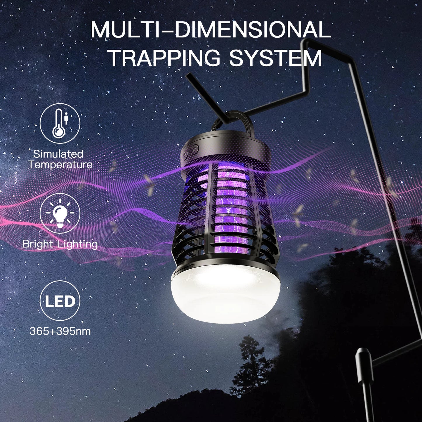 Portable Bug Zapper Rechargeable Wireless Mosquito Killer