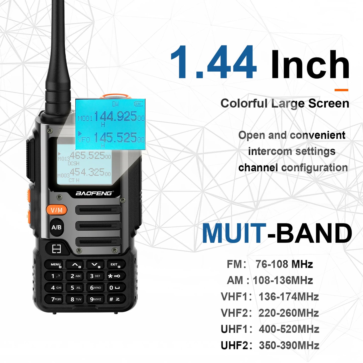 Baofeng UV K68 Walkie Talkie UHF VHF Two Way Radio Pro