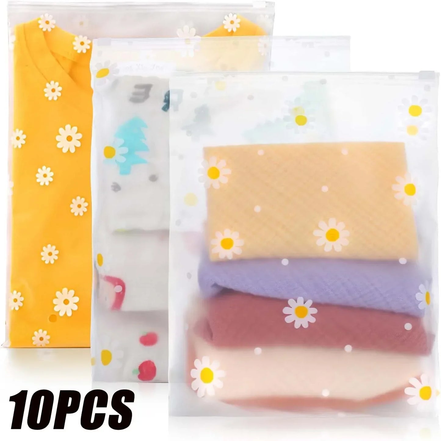 5/10PCS Reusable Ziplock Bags Plastic Travel Clothes Bags
