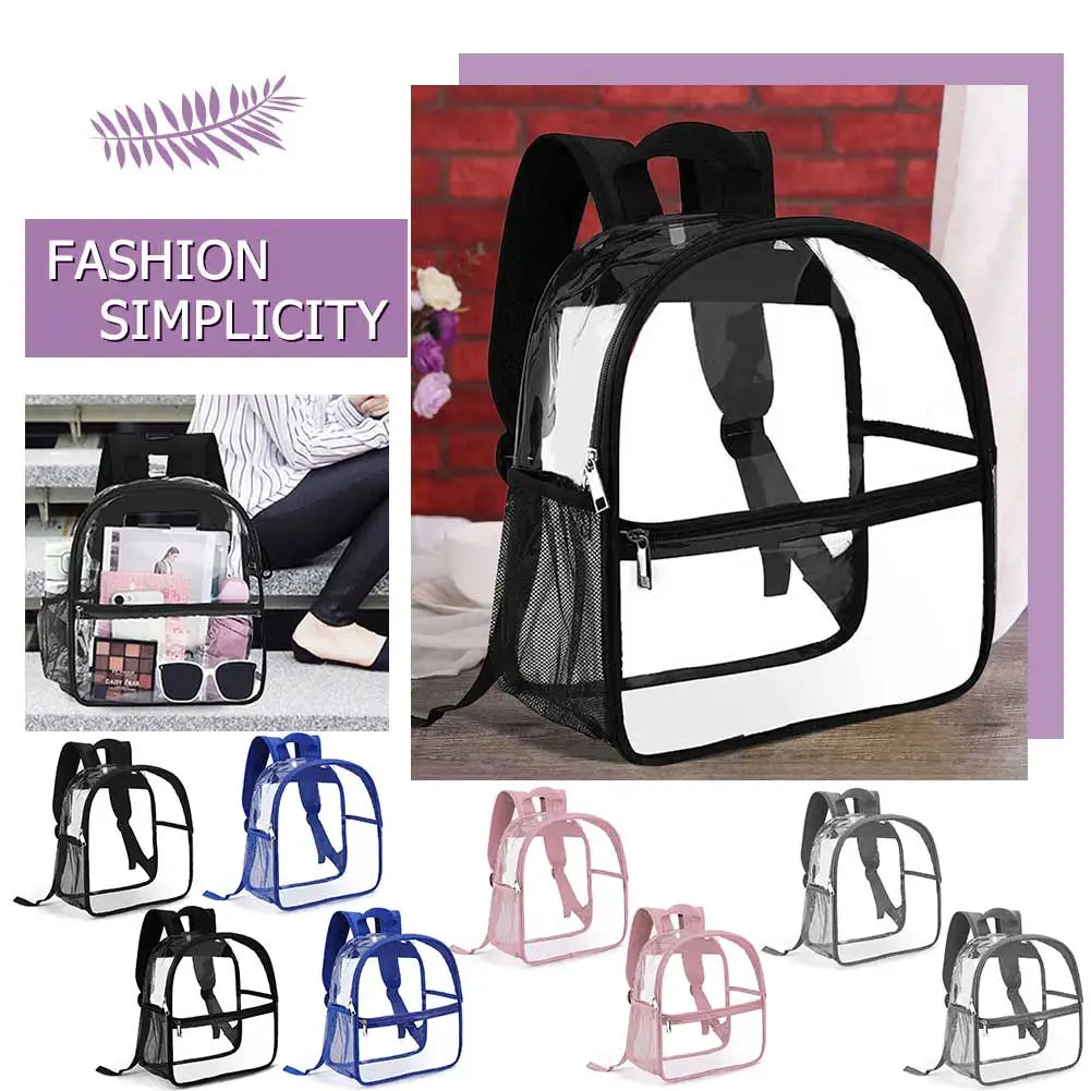 Clear PVC Backpack Stadium Approved Fashion Tote by Shunmaii