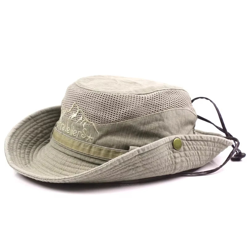 Outdoor Breathable Cotton Bucket Hat For Men Sun Protection