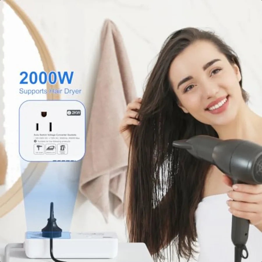 2000W Voltage Converter Universal Travel Adapter