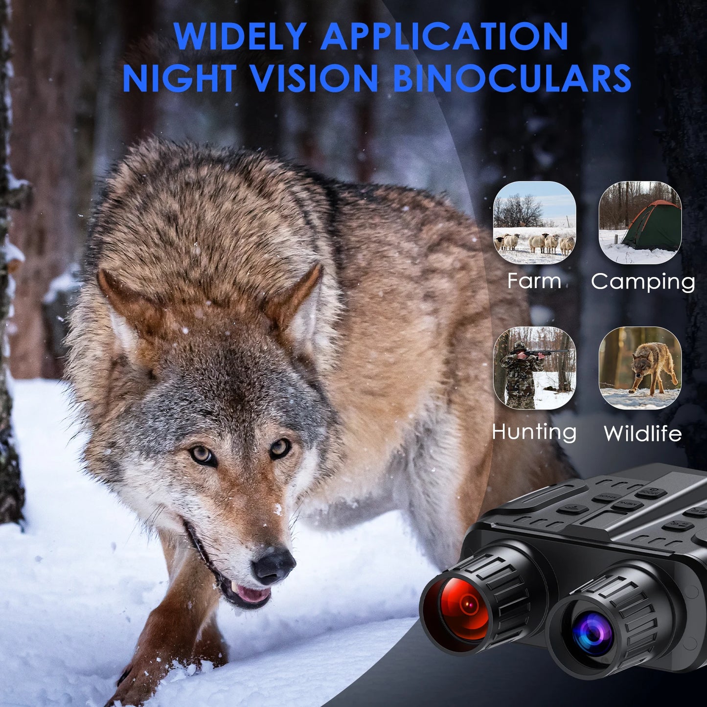 Night Vision Binoculars 4X Digital Zoom 300 Meters Goggles
