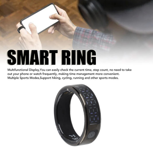 Fitness Ring Smart Ring with Display IP68 Stainless Steel