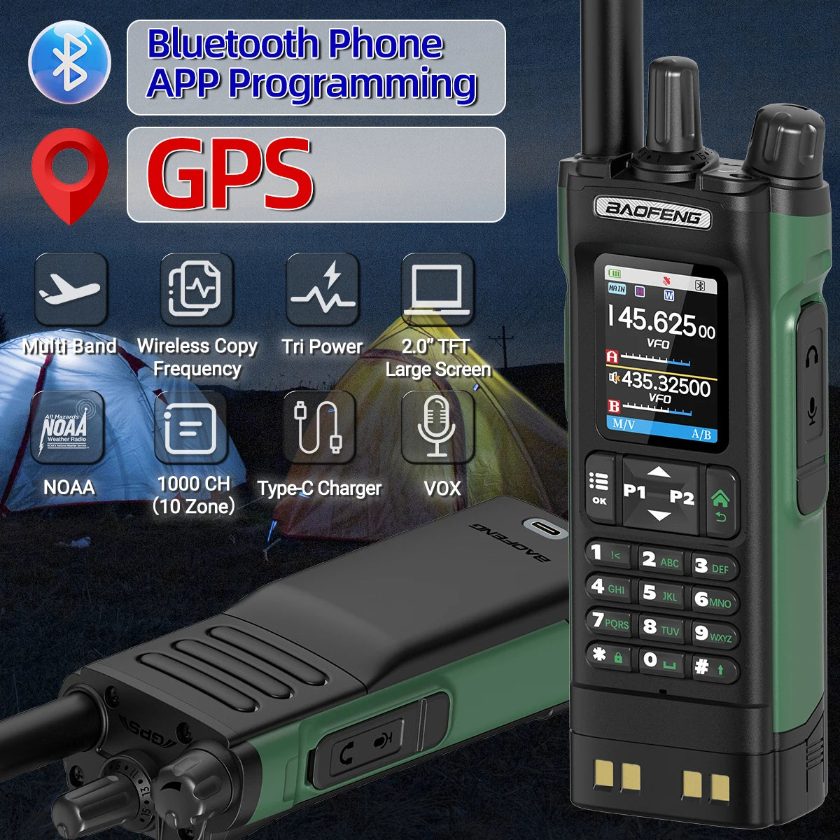 Baofeng UV-32 Multi Band GPS Bluetooth Walkie Talkie