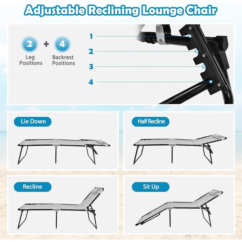Portable Folding Lounge Chair Set for Outdoor Relaxation